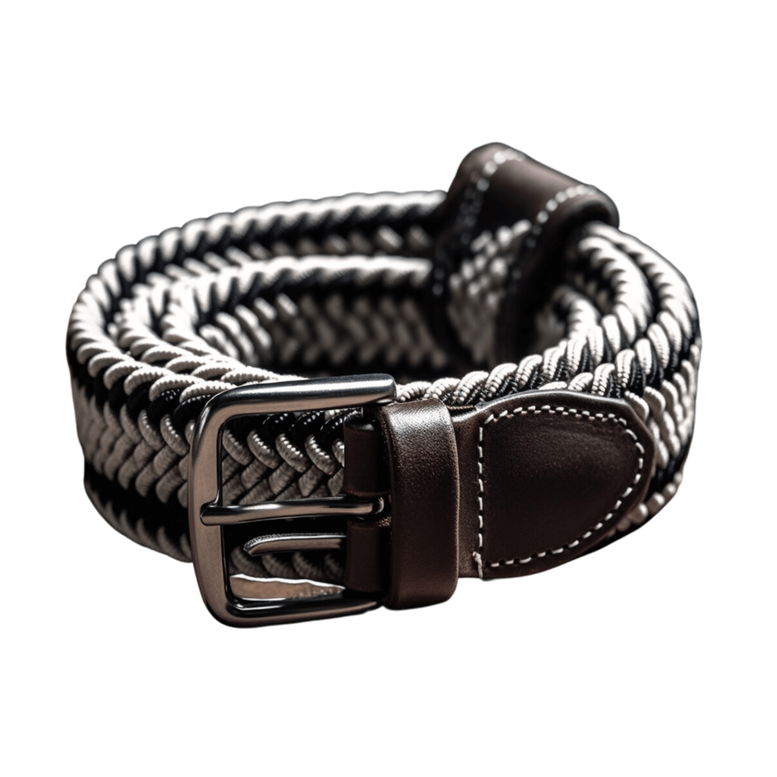 Worios Black-White Braided Belt