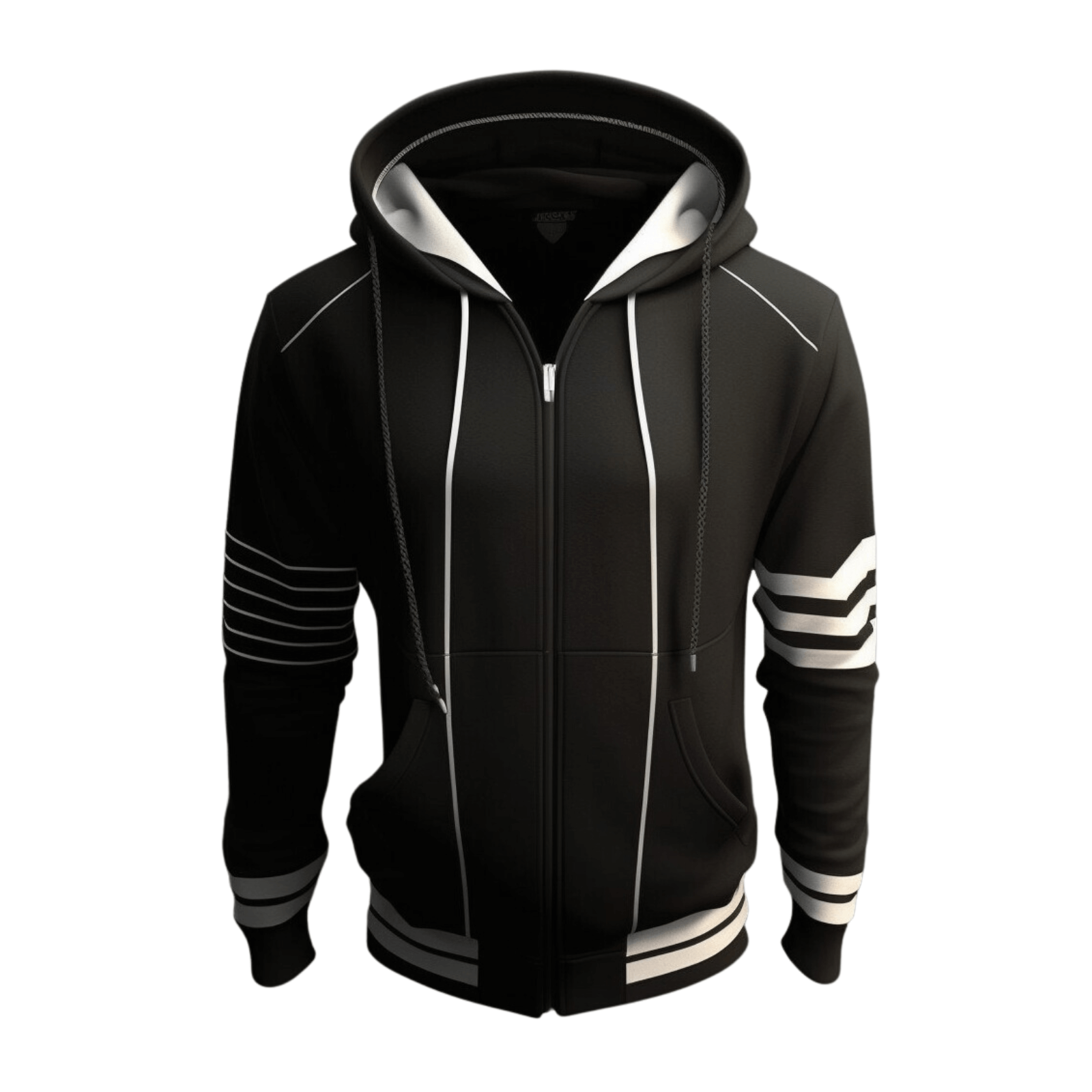 Worios Black White Stripes Hoodie